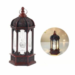 Lanterne décorative médiévale rouge à motifs orientaux – Image 2