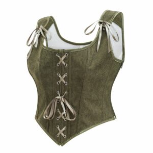 Corset médiéval élégant vert sauge – Image 3