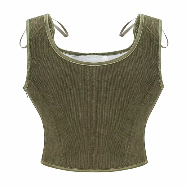 Corset médiéval élégant vert sauge – Image 2