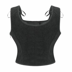Corset médiéval élégant noir – Image 3