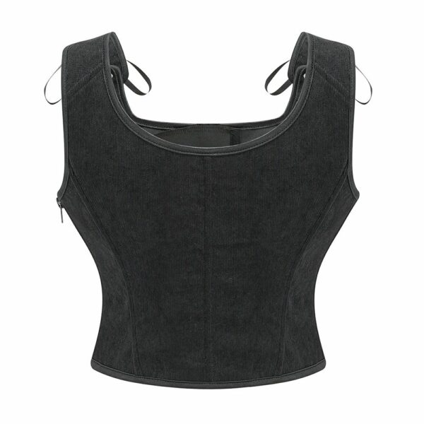 Corset médiéval élégant noir – Image 3