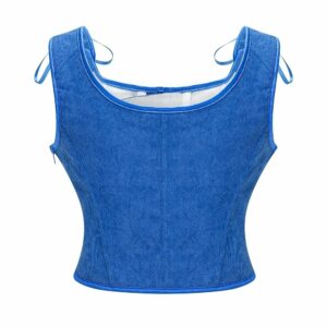 Corset médiéval élégant bleu – Image 2