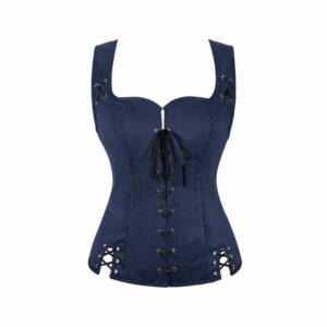 Corset médiéval raffiné bleu marine – Image 2