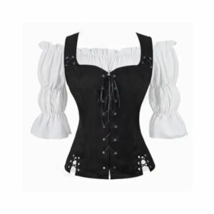 Corset médiéval raffiné noir – Image 1