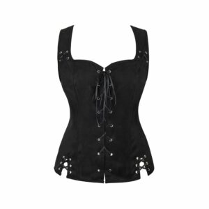 Corset médiéval raffiné noir – Image 2