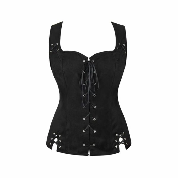 Corset médiéval raffiné noir – Image 2