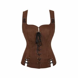 Corset médiéval raffiné brun – Image 2