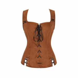 Corset médiéval raffiné camel – Image 2