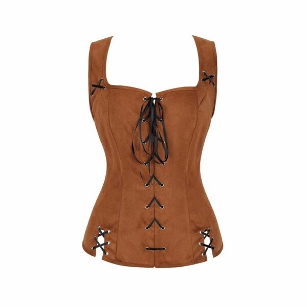 Corset médiéval raffiné camel – Image 2