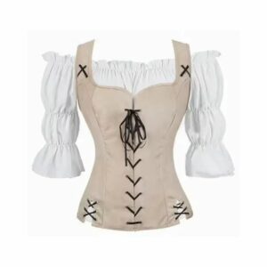 Corset médiéval raffiné beige sable – Image 1