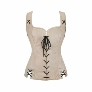 Corset médiéval raffiné beige sable – Image 2