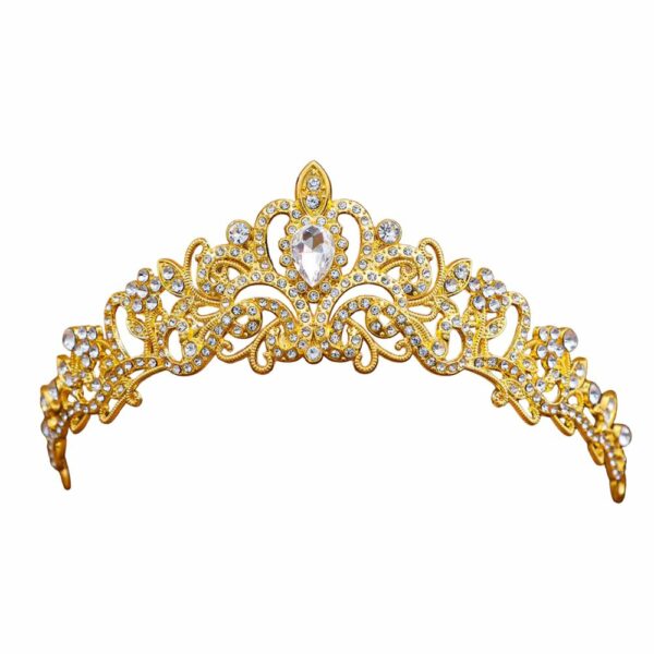 Couronne médiévale pour femme - dorée avec cristaux transparents