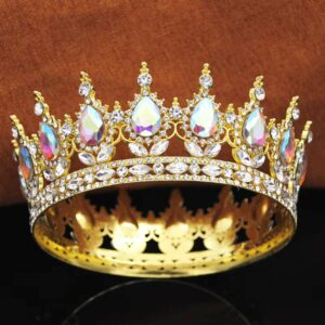 Couronne médiévale dorée aux cristaux iridescents – Image 2