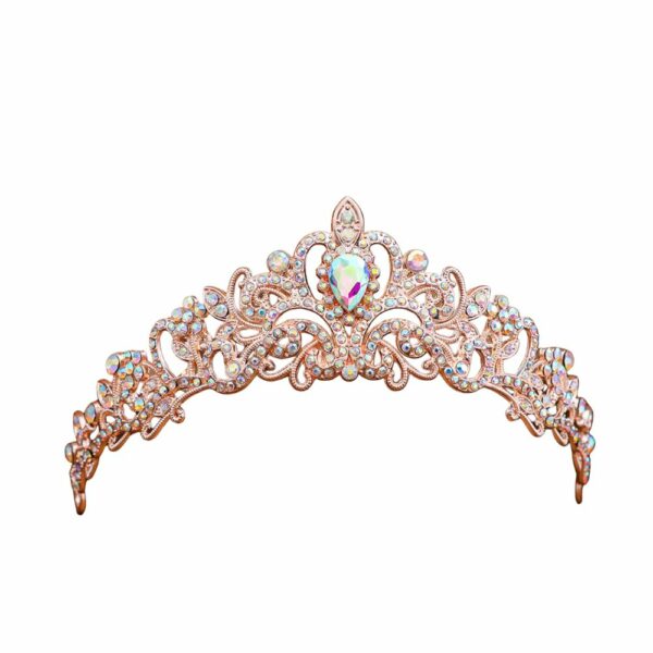 Couronne médiévale pour femme - rosé doré à reflets irisés