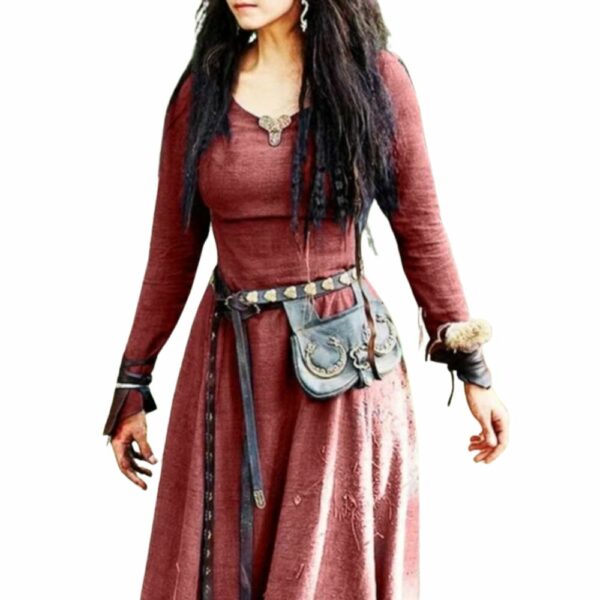 Robe longue viking médiévale rouge