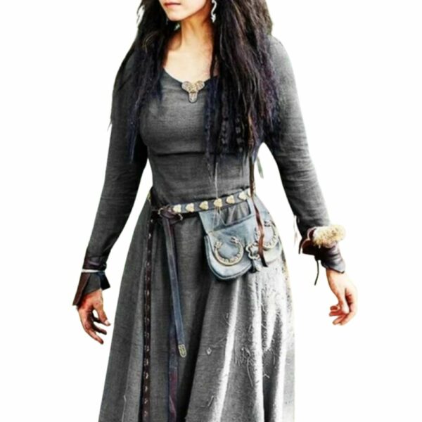 Robe longue viking médiévale grise