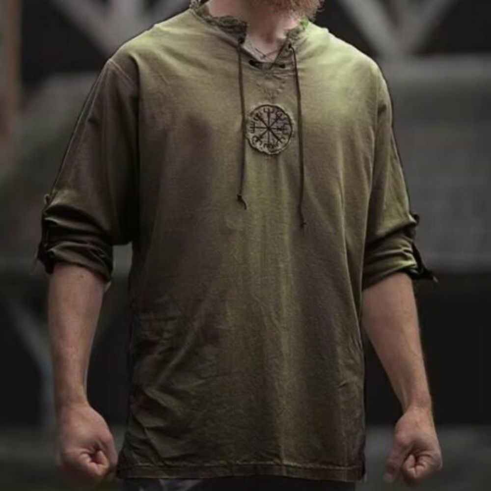 Tunique médiévale viking verte avec Vegvisir – Image 2