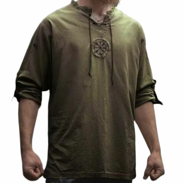 Tunique médiévale viking verte avec Vegvisir