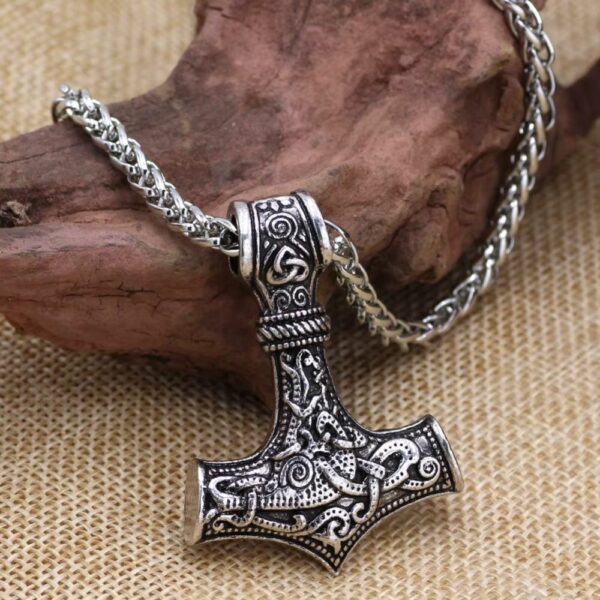 Collier Viking – Marteau de Thor Gravé