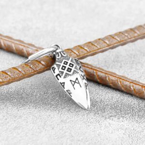 Boucles d’oreilles viking – boucliers runiques pendants – Image 3