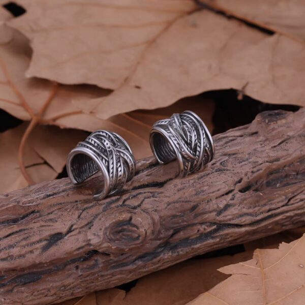Manchettes d’oreilles vikings – cornes et runes forgées