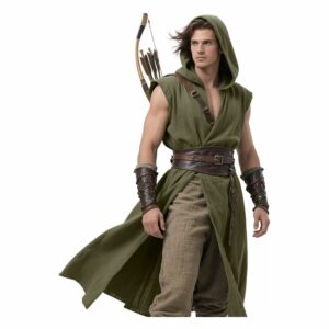 Tenue d’archer médiéval verte pour homme