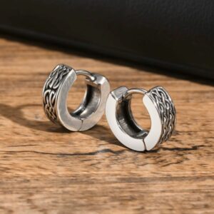 Boucles d’oreilles anneau celte noir – Image 1