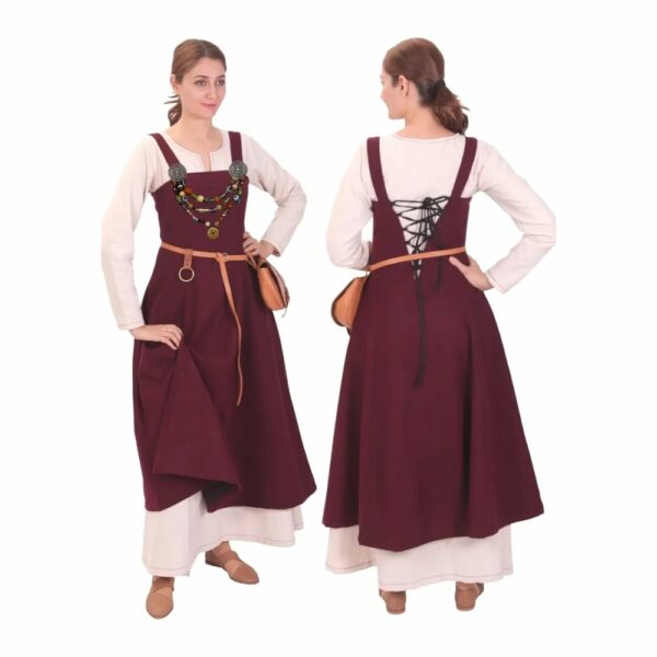 Robe médiévale viking verte "Freyja" (2 pièces)