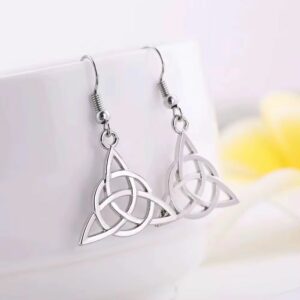 Boucles d'oreilles celtes arabesques argentées – Image 2