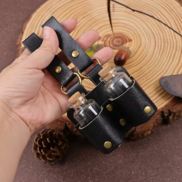 Porte-fioles noir double