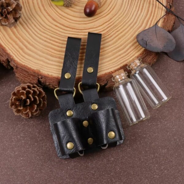 Porte-fioles noir double