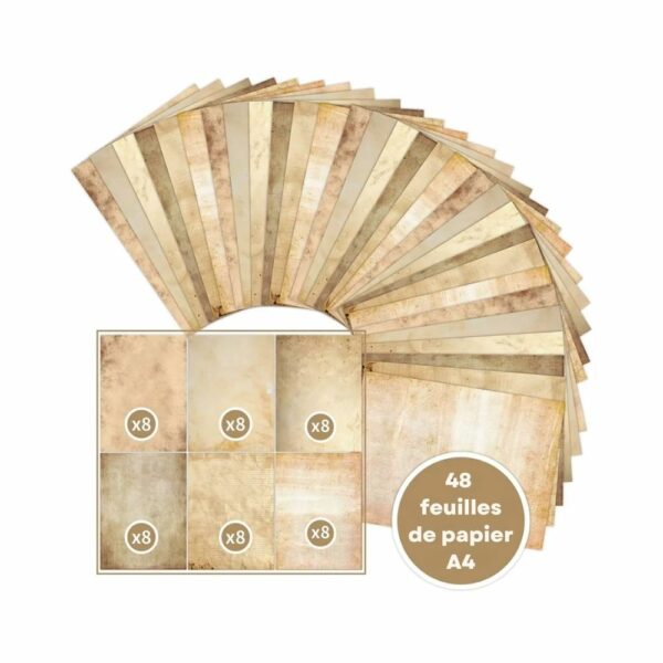 Lot de feuilles de papier médiéval A4 – Style vieil ouvrage