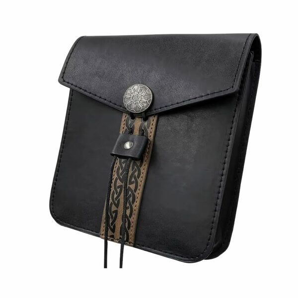 Bourse médiévale viking noire