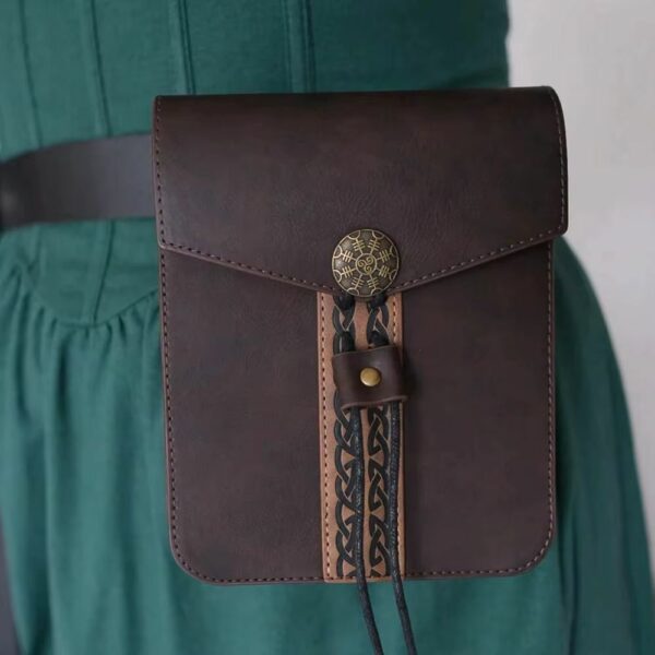 Bourse médiévale viking marron