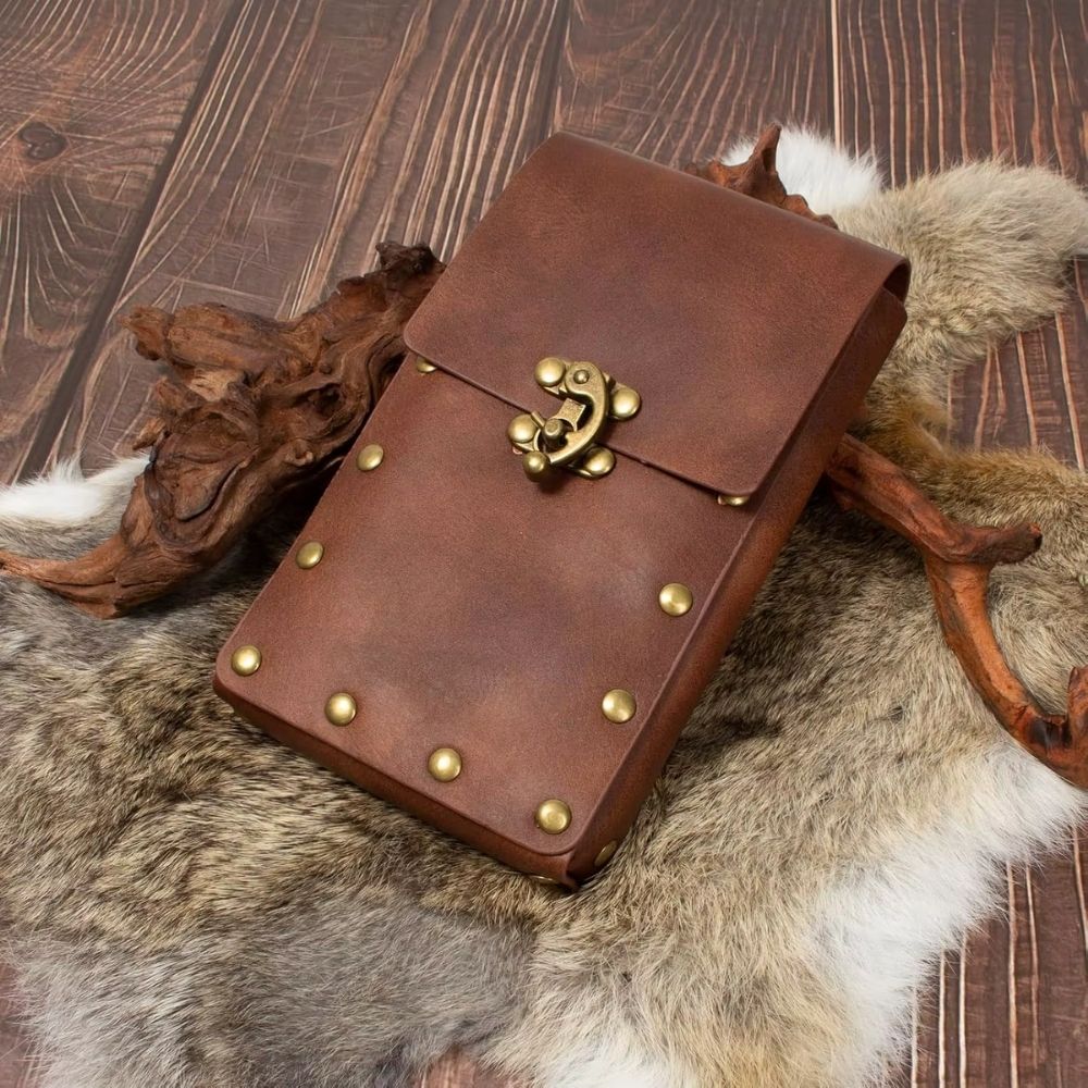 Sacoche verticale en cuir avec fermoir à loquet – Image 2