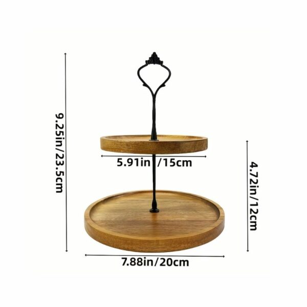 Présentoir médiéval à deux étages avec poignée noire