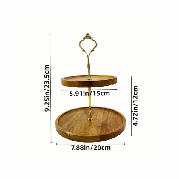 Présentoir médiéval à deux étages avec poignée dorée