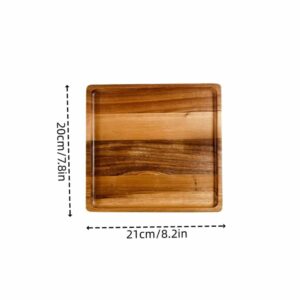 Plateau carré médiéval en bois d'acacia – Image 1