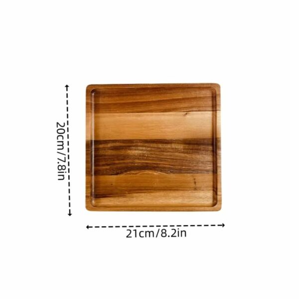 Plateau carré médiéval en bois d'acacia