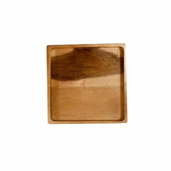 Petit plateau carré médiéval en bois d'acacia