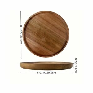 Grande assiette ronde médiévale en acacia – Image 2