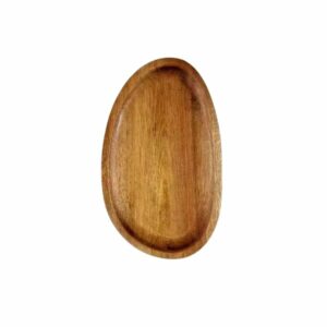 Petit plateau ovale médiéval en bois d'acacia – Image 1