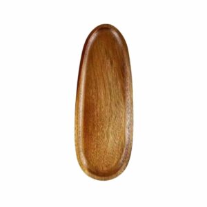 Plateau médiéval long ovale en bois d'acacia – Image 1
