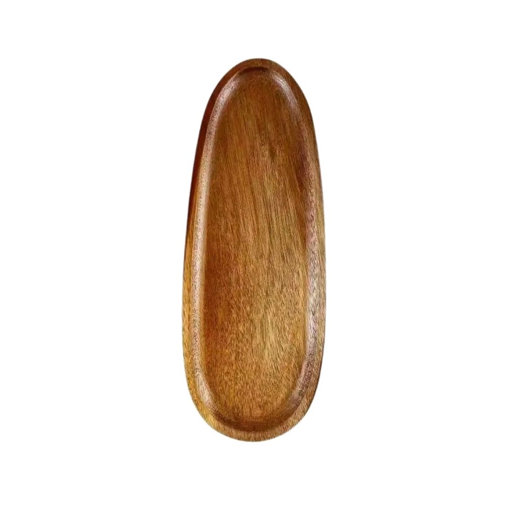 Plateau médiéval long ovale en bois d