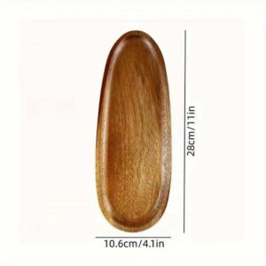 Plateau médiéval long ovale en bois d'acacia – Image 2