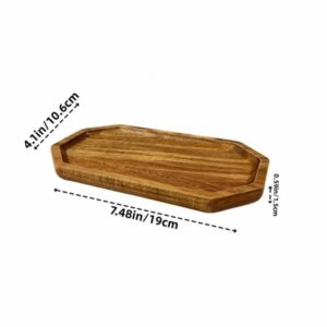Plateau octogonal médiéval en bois d'acacia – Image 2