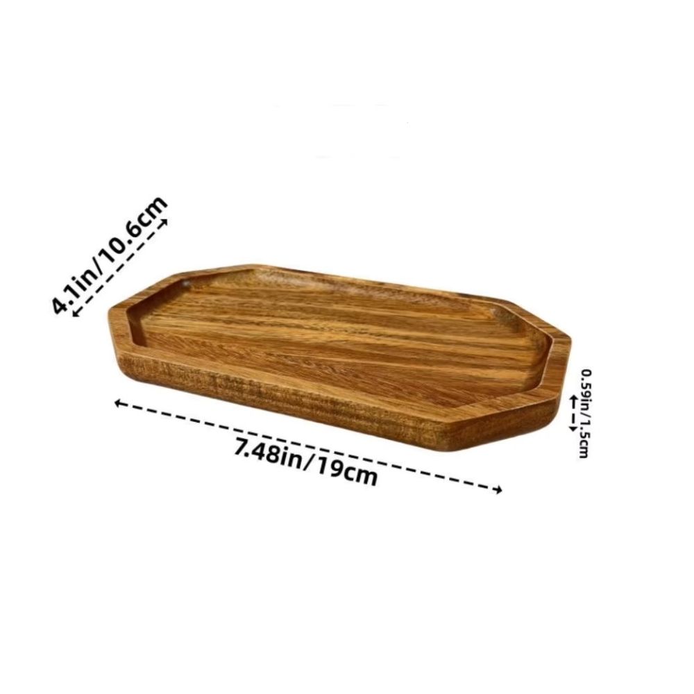 Plateau octogonal médiéval en bois d