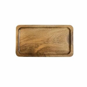 Grand plateau médiéval arrondi en bois d'acacia – Image 1