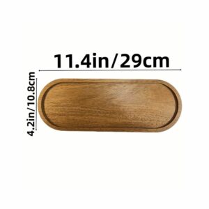 Grand plateau médiéval arrondi en acacia – 29 cm – Image 2