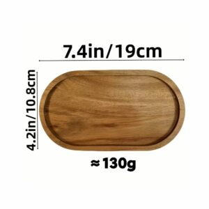 Petit plateau ovale médiéval en bois d'acacia – Image 2